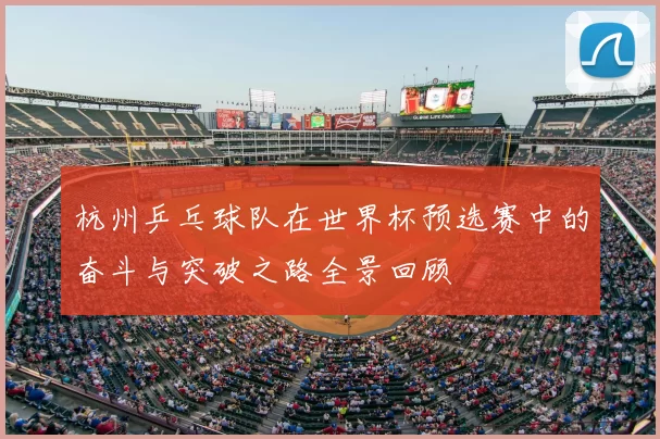 杭州乒乓球队在世界杯预选赛中的奋斗与突破之路全景回顾